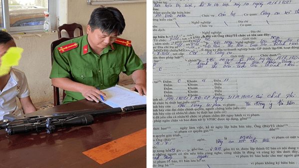 Thanh Hóa: Vác súng hơi lên xe máy kẹp ba