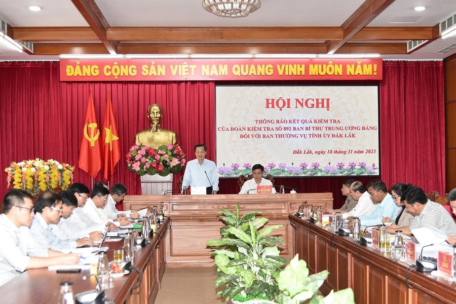 Thông báo kết quả kiểm tra đối với Ban Thường vụ Tỉnh ủy Đắk Lắk