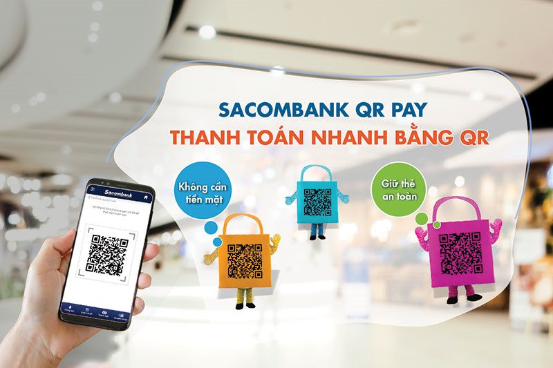 Sacombank kết nối thanh toán bằng mã QR Code xuyên biên giới