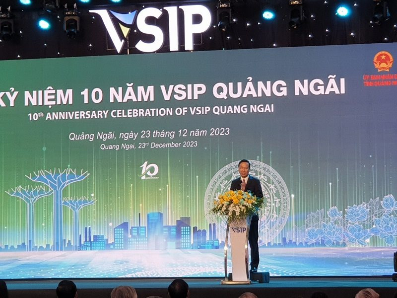 Chủ tịch nước Võ Văn Thưởng dự Lễ kỷ niệm 10 năm VSIP Quảng Ngãi 