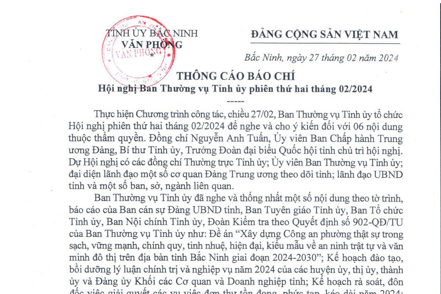 Bắc Ninh cảnh cáo Bí thư Huyện ủy Lương Tài
