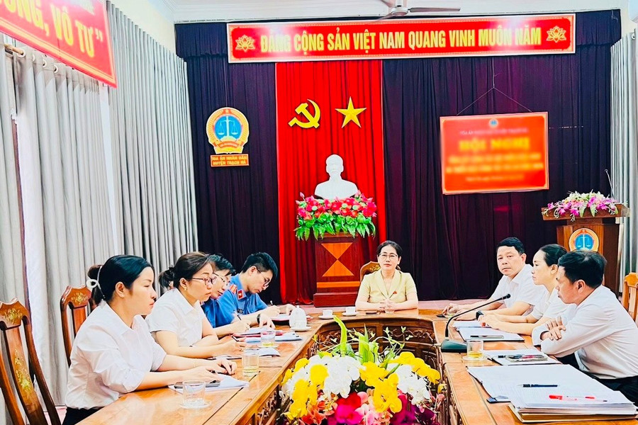 TAND huyện Hương Khê tổ chức phiên tòa trực tuyến rút kinh nghiệm