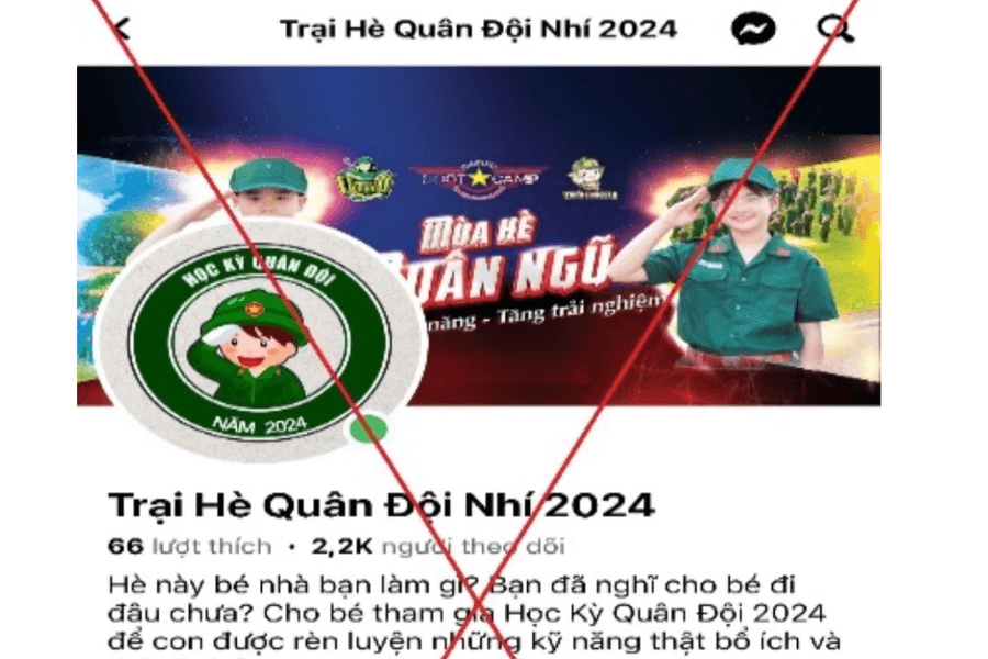 Bị lừa hơn 1 tỷ đồng khi đăng ký khóa học “Trại hè Quân đội Nhí 2024” trên facebook