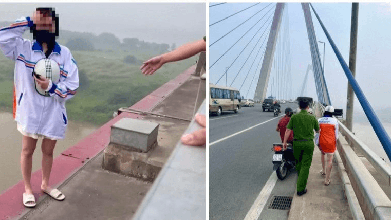 Giận bạn trai, cô gái định nhảy cầu Nhật Tân
