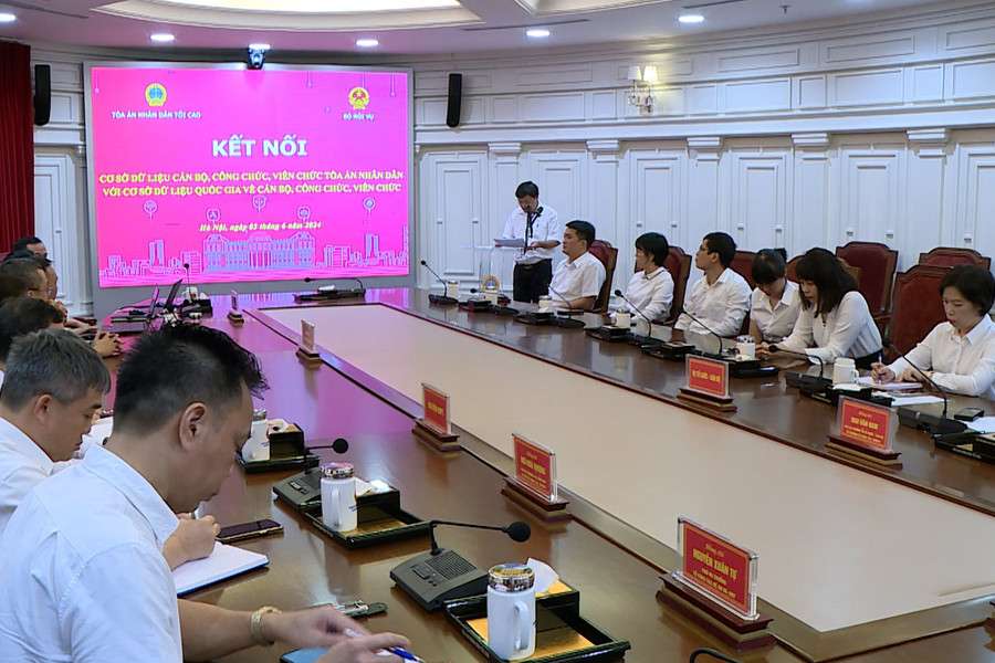 Chính thức kết nối Cơ sở dữ liệu cán bộ, công chức, viên chức TAND với cơ sở dữ liệu quốc gia