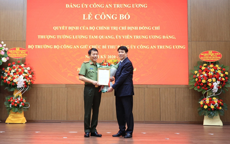 Bộ trưởng Bộ Công an Lương Tam Quang giữ chức Bí thư Đảng uỷ Công an Trung ương