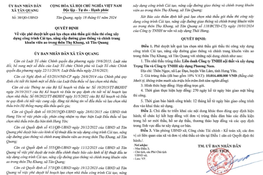 Thấy gì tại các dự án Công ty TNHH TT đã trúng thầu?