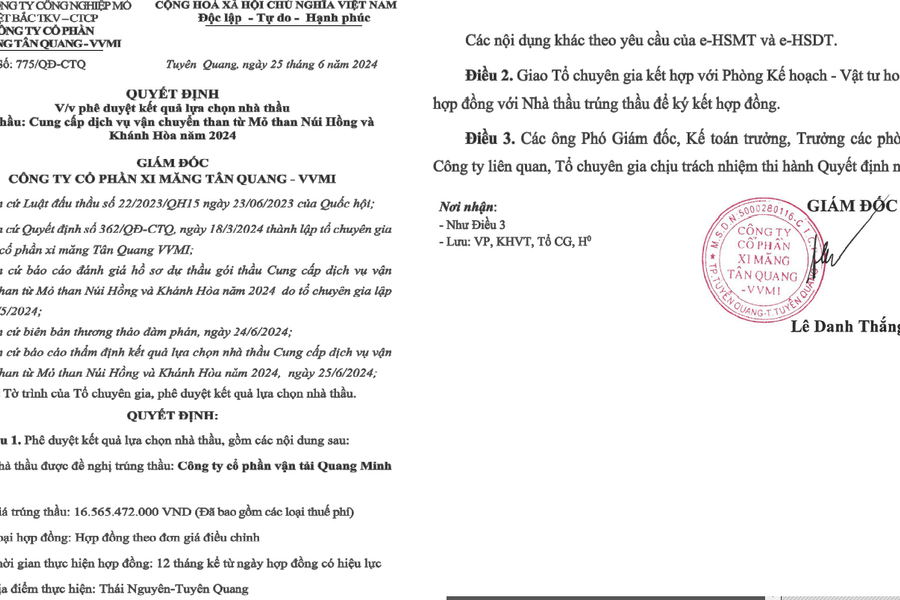 "Dễ" như Công ty CP Xi măng Tân Quang VVMI: Tỷ lệ tiết kiệm bằng 0 vẫn trúng thầu