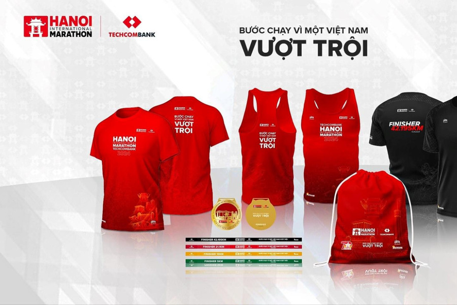 Giải Marathon Quốc tế Hà Nội Techcombank ra mắt bộ vật phẩm phiên bản đặc biệt kỷ niệm 70 năm Giải phóng Thủ đô