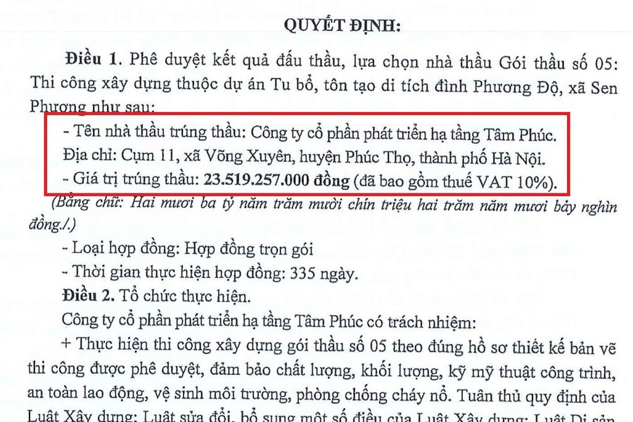Hà Nội: Những dự án Công ty CP phát triển hạ tầng Tâm Phúc trúng thầu có gì đặc biệt?