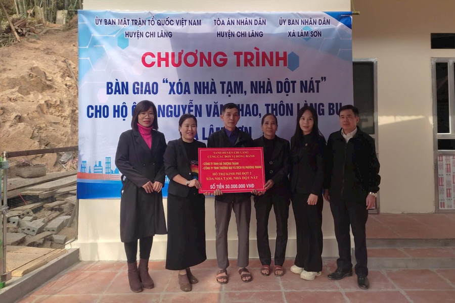 TAND huyện Chi Lăng chung tay “Xóa nhà tạm, nhà dột nát”