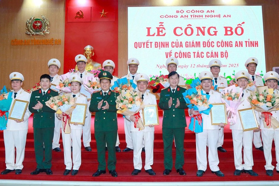 Nghệ An: Sắp xếp, kiện toàn tổ chức bộ máy Công an tỉnh
