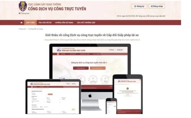 Bộ Công an vận hành trang thông tin mới cung cấp dịch vụ công về cấp, đổi giấy phép lái xe