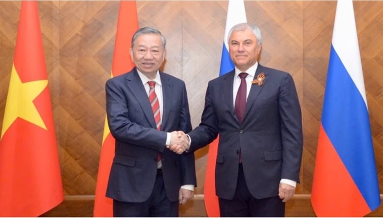 Tổng Bí thư Tô Lâm hội kiến Chủ tịch Duma Quốc gia Liên bang Nga