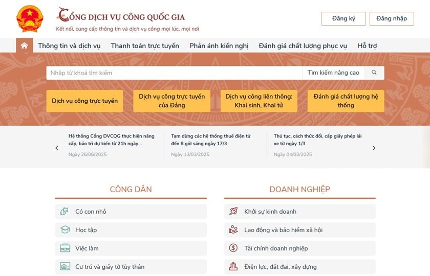 Hôm nay (27/6), Cổng dịch vụ công quốc gia trở thành điểm "một cửa số" tập trung, duy nhất