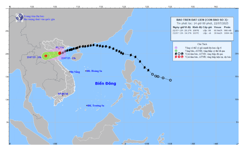 Bão số 3 đổ bộ đất liền, nhiều địa phương xuất hiện mưa lớn, gió giật mạnh
