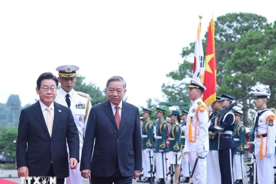 Lễ đón Tổng Bí thư Tô Lâm và Phu nhân thăm cấp nhà nước Đại Hàn Dân quốc