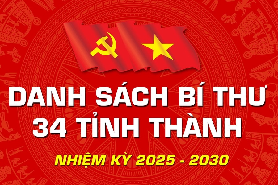 34 Bí thư Tỉnh ủy, Thành ủy nhiệm kỳ 2025-2030
