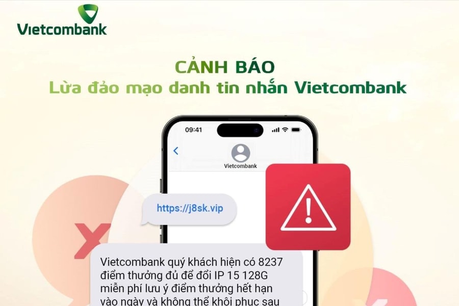 Cảnh báo lừa đảo giả mạo Vietcombank để đánh cắp thông tin thẻ