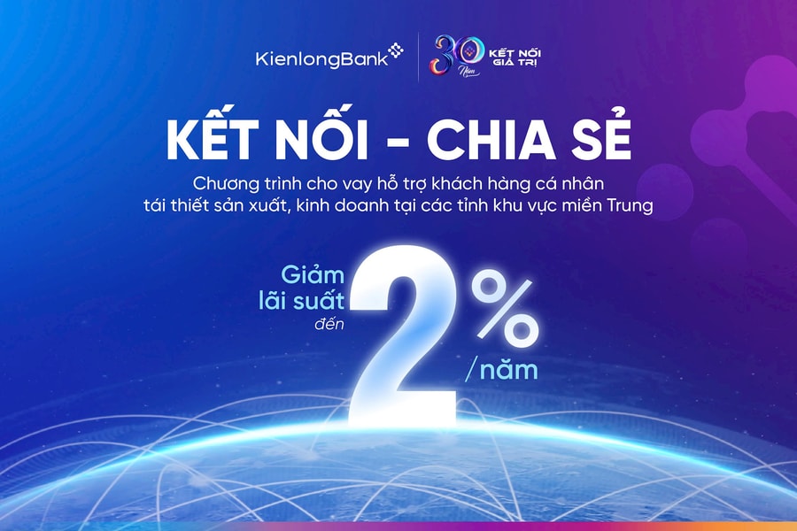 KienlongBank giảm lãi 2%, tăng tốc giải ngân phục hồi sinh kế cho bà con Miền Trung