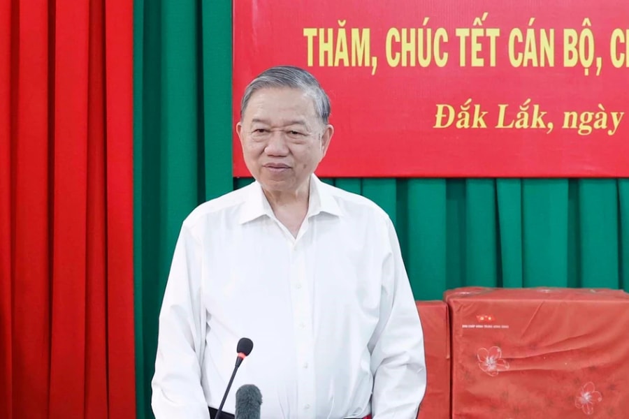 Tổng Bí thư Tô Lâm thăm và chúc Tết tại Đồn Biên phòng Ea H’Leo