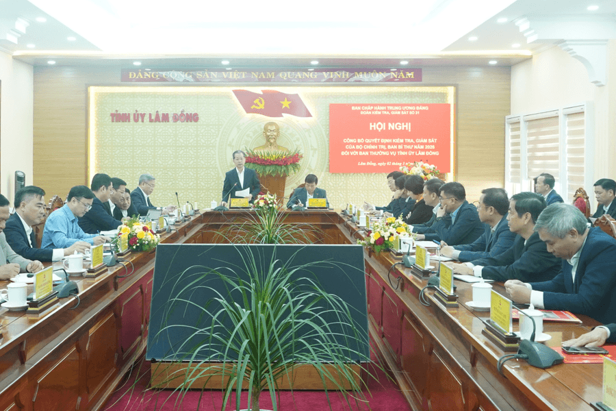 Công bố quyết định của Bộ Chính trị về kiểm tra, giám sát đối với Ban Thường vụ Tỉnh ủy Lâm Đồng