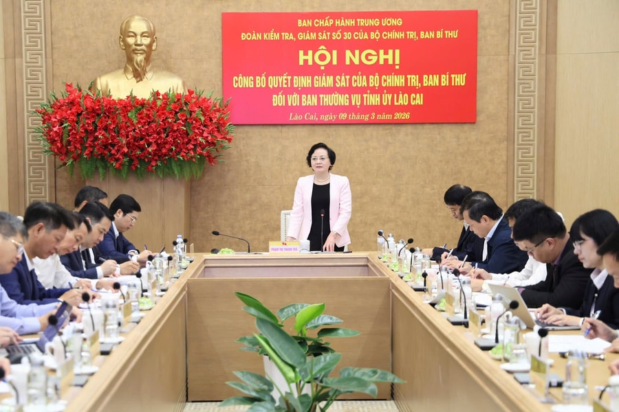 Công bố quyết định kiểm tra, giám sát của Bộ Chính trị, Ban Bí thư đối với Ban Thường vụ Tỉnh ủy Lào Cai