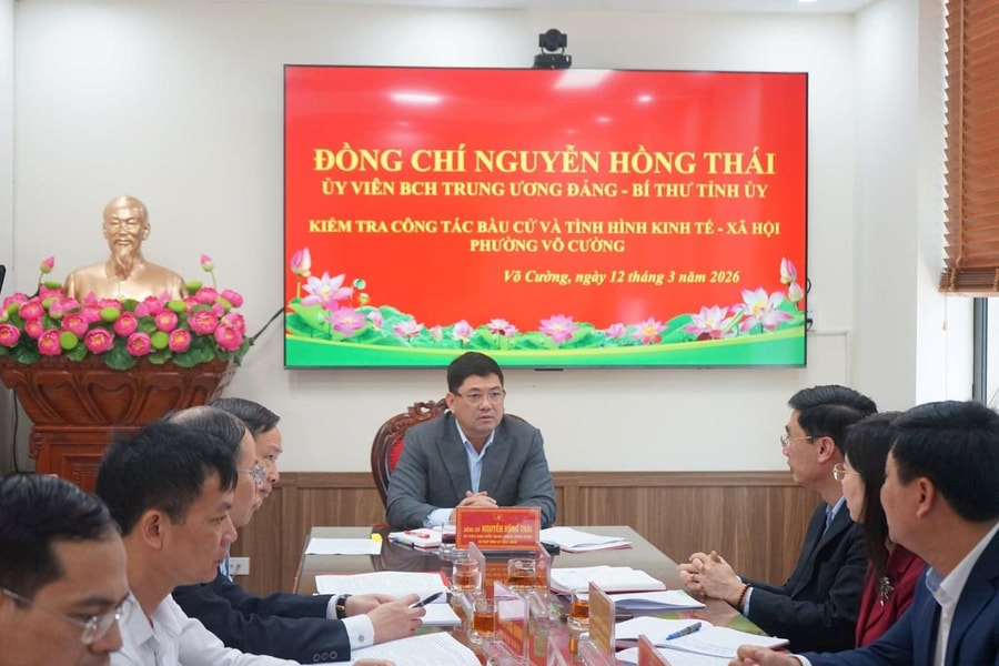 Bí thư Tỉnh ủy Bắc Ninh kiểm tra công tác chuẩn bị bầu cử tại phường Võ Cường