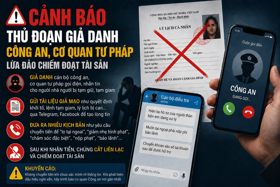 Cảnh báo thủ đoạn giả danh công an gọi điện lừa đảo thân nhân người bị tạm giam