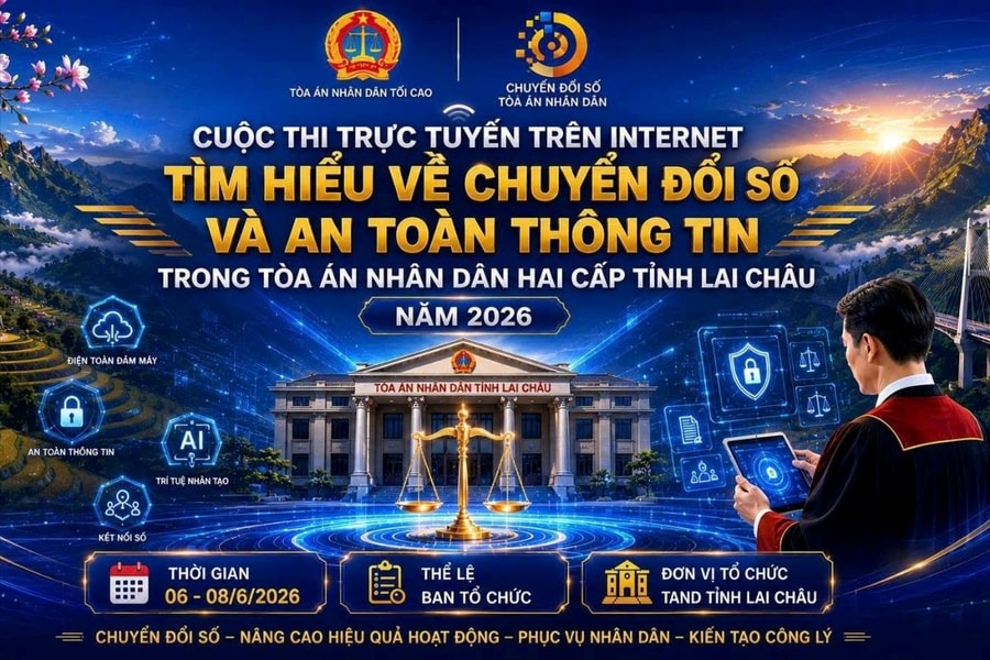 TAND hai cấp tỉnh Lai Châu tổ chức cuộc thi trực tuyến về chuyển đổi số và an toàn thông tin