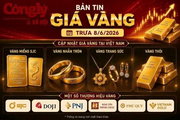 Giá vàng trưa 8/6: SJC giảm mạnh, nhiều thương hiệu lùi về sát 147,5 triệu đồng/lượng