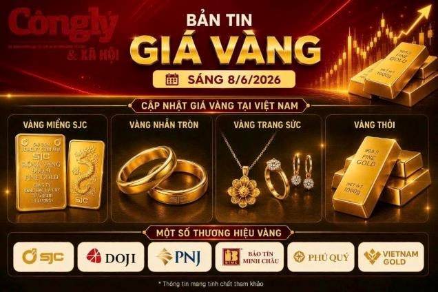 Giá vàng sáng 8/6: SJC giữ mốc 150,2 triệu đồng/lượng