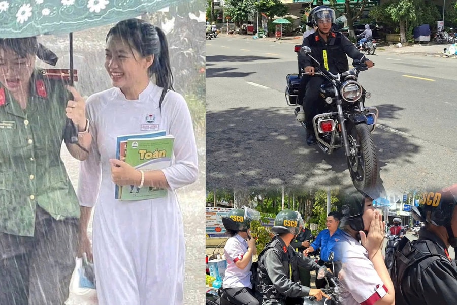 Che mưa, đưa thí sinh đến điểm thi