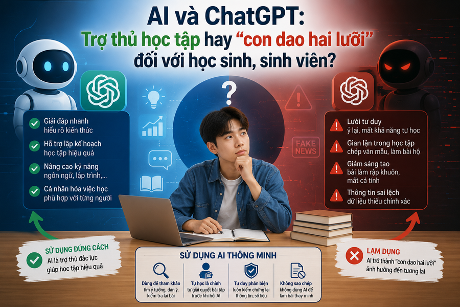 AI và ChatGPT: Trợ thủ học tập hay “con dao hai lưỡi” đối với học sinh, sinh viên?