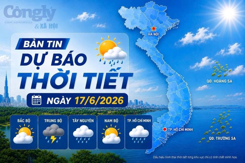 Thời tiết ngày 17/6: Bắc bộ tiếp tục mưa lớn, nguy cơ lũ quét và sạt lở đất