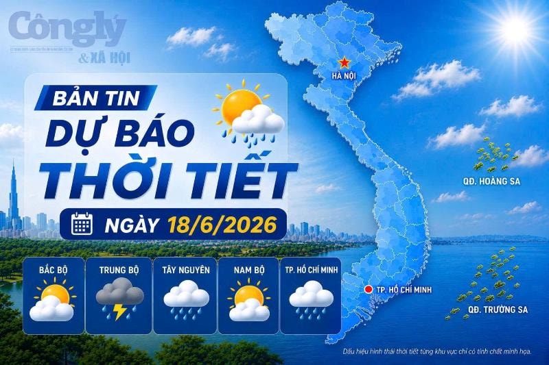 Dự báo tời tiết 18/6: Bắc bộ mưa to về chiều tối, Trung bộ nắng nóng gay gắt