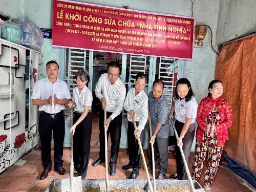 TAND khu vực 15 - TP.HCM khởi công sửa chữa nhà tình nghĩa, tri ân gia đình liệt sĩ