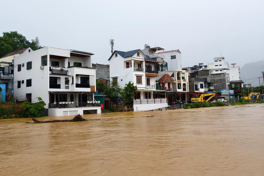 Hàng trăm ha lúa, hoa màu ngập nước tại Cao Bằng