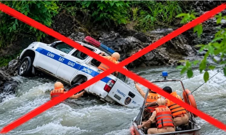 Công an Lào Cai bác tin xe công vụ lao xuống suối