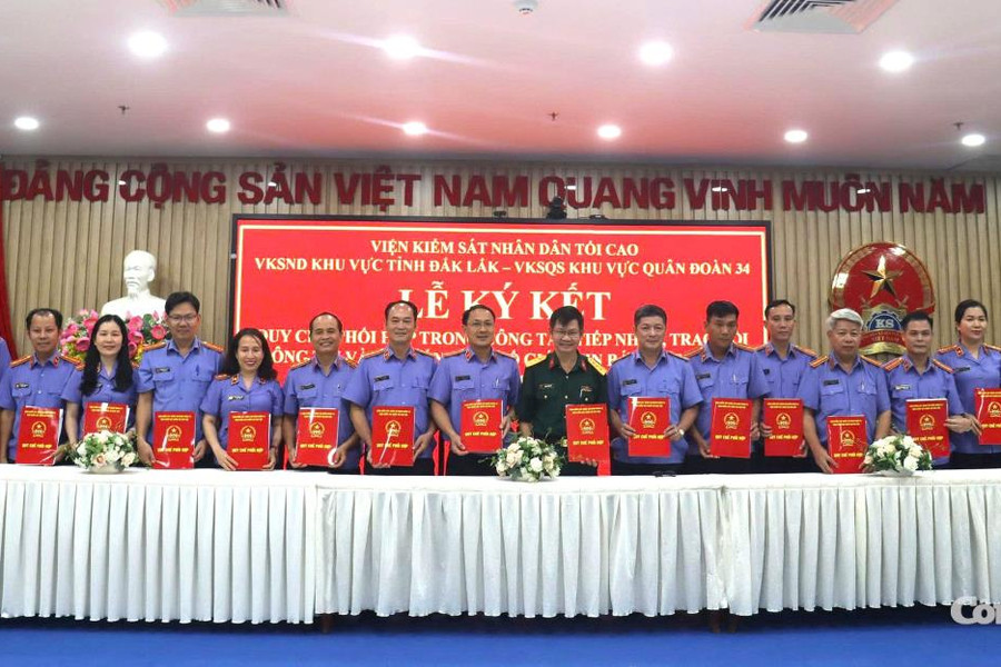 VKSND tỉnh Đắk Lắk và VKSQS Quân đoàn 34 ký kết Quy chế phối hợp