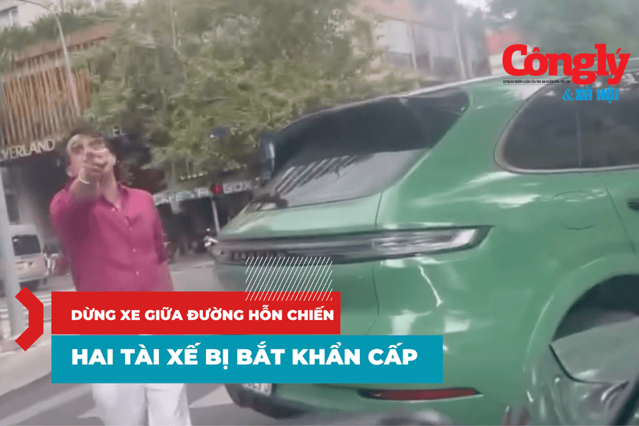 Hai tài xế bị bắt khẩn cấp vì dừng xe ngay ngã tư để hỗn chiến