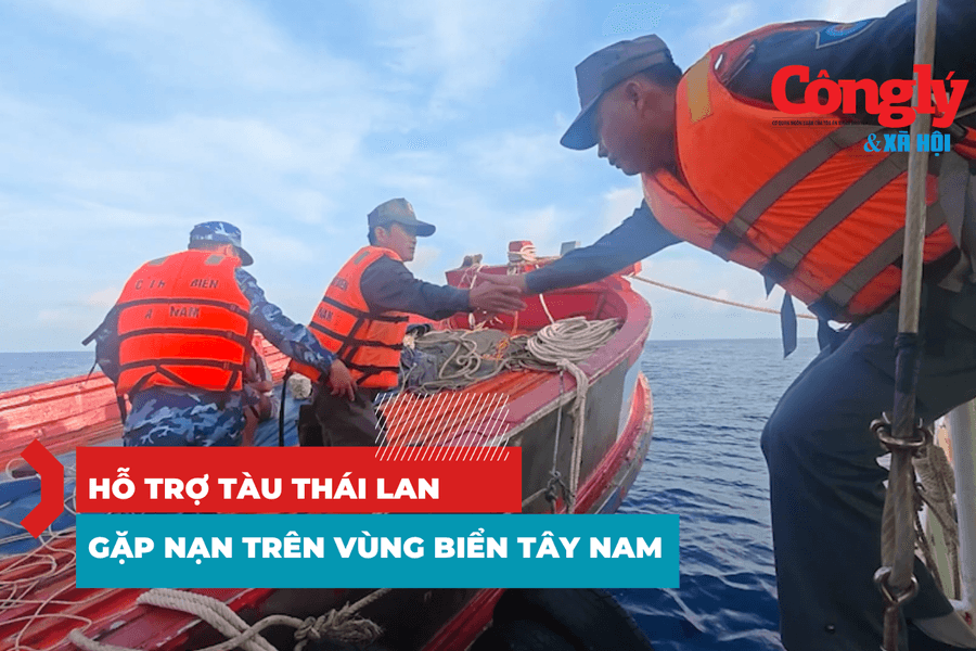 Vùng Cảnh sát biển 4 hỗ trợ tàu Thái Lan gặp nạn trên vùng biển Tây Nam