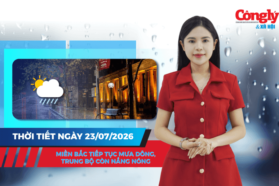 Thời tiết ngày 23/7: Miền Bắc tiếp tục mưa dông, Trung Bộ còn nắng nóng