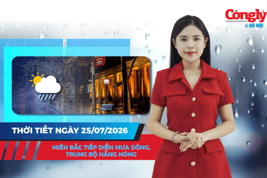 Thời tiết ngày 25/7: Miền Bắc tiếp diễn mưa dông, Trung Bộ nắng nóng