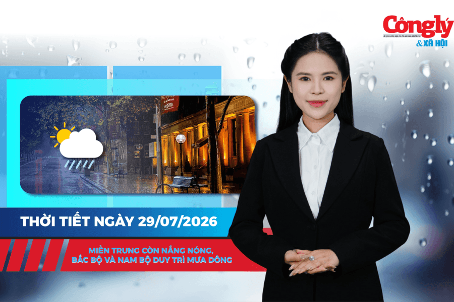 Thời tiết ngày 29/7: Miền Trung còn nắng nóng, Bắc Bộ và Nam Bộ duy trì mưa dông