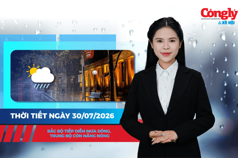 Thời tiết ngày 30/7: Bắc Bộ tiếp diễn mưa dông, Trung Bộ còn nắng nóng