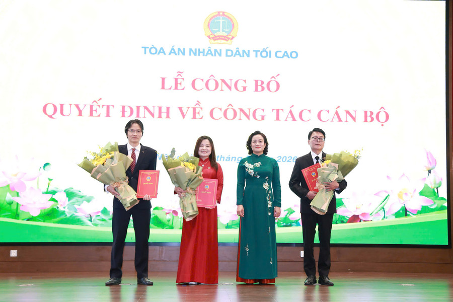 Tòa án nhân dân tối cao công bố các quyết định bổ nhiệm lãnh đạo Báo Công lý và Tạp chí Tòa án nhân dân