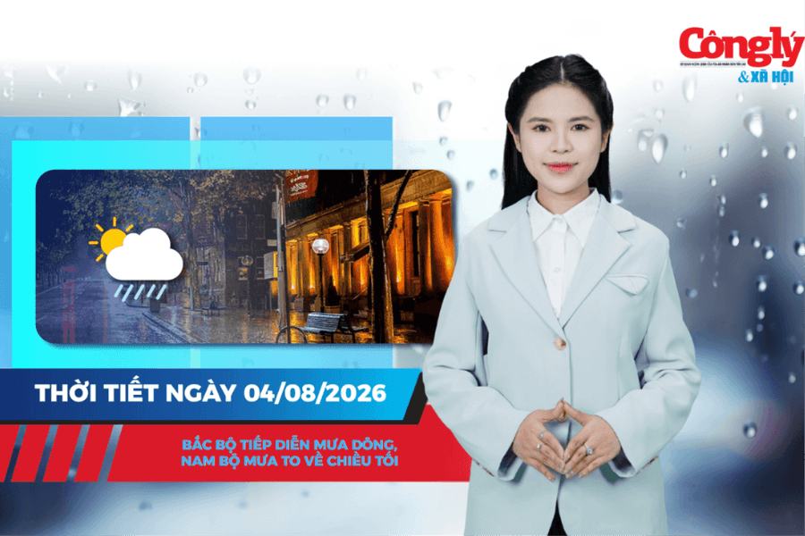 Thời tiết ngày 4/8: Bắc Bộ tiếp diễn mưa dông, Nam Bộ mưa to về chiều tối