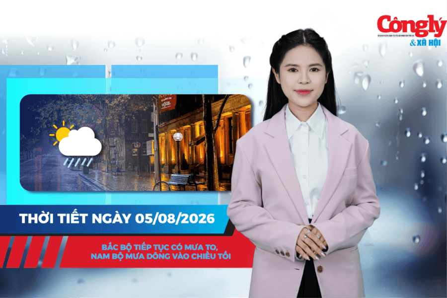 Thời tiết ngày 5/8: Bắc Bộ tiếp tục có mưa to, Nam Bộ mưa dông vào chiều tối