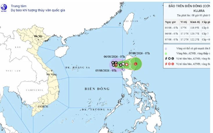 Áp thấp nhiệt đới mạnh lên thành bão số 3 trên Biển Đông